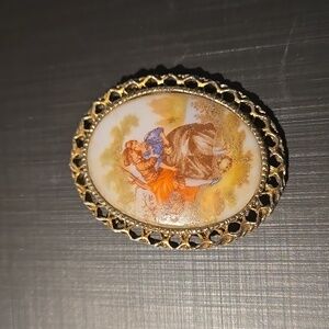 Vintage Porcelain Brooch